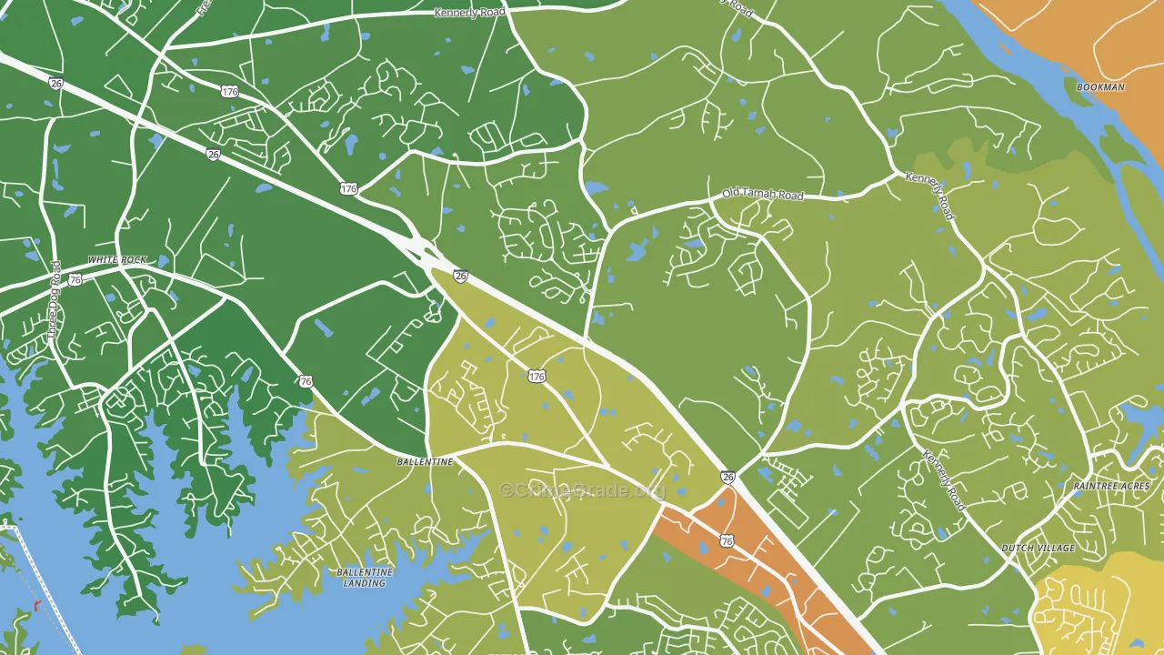 Ballentine, SC Map of Burglary Rates