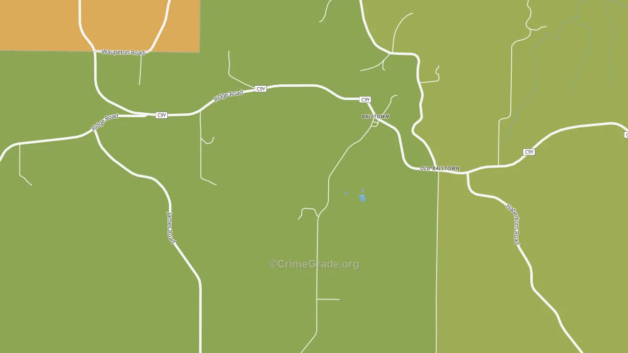 Balltown, IA Map of Burglary Rates