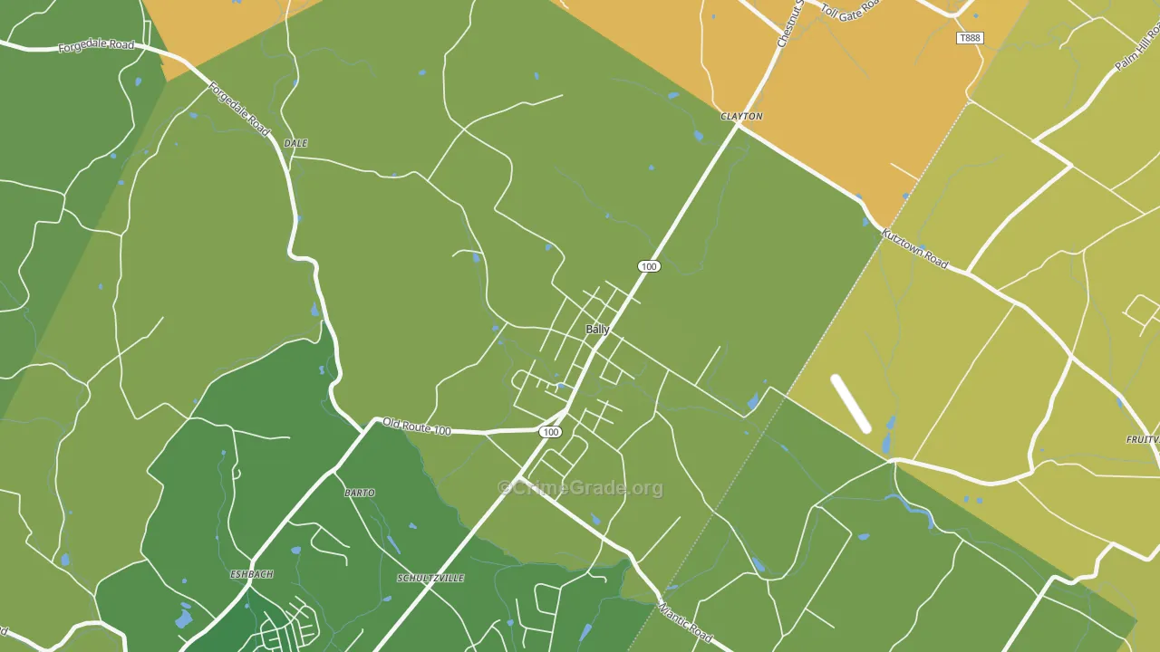 Bally, PA Map of Burglary Rates