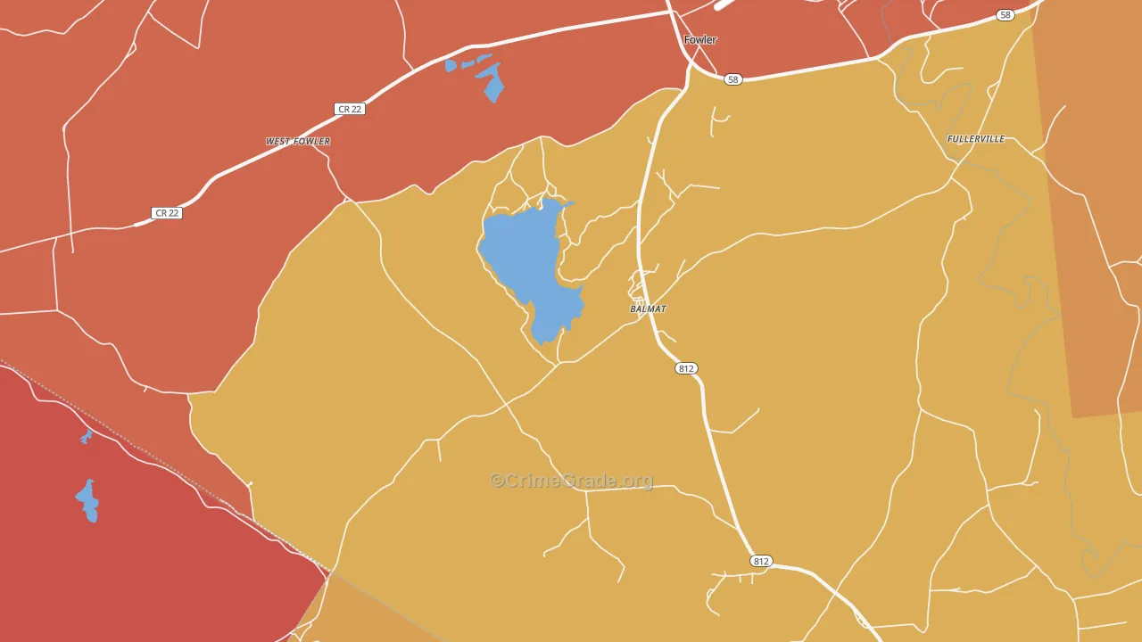 Balmat, NY Map of Burglary Rates