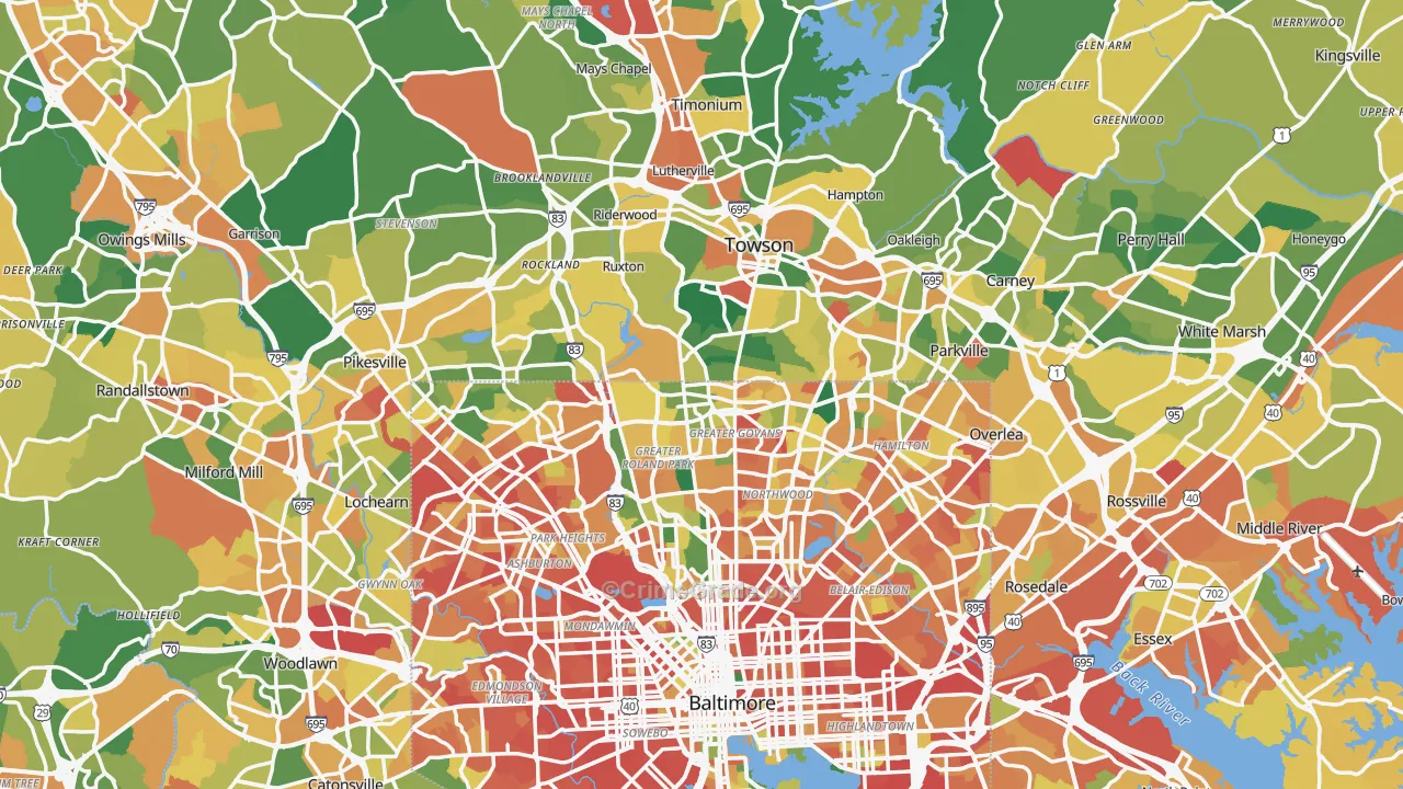 Baltimore County, MD Map of Burglary Rates
