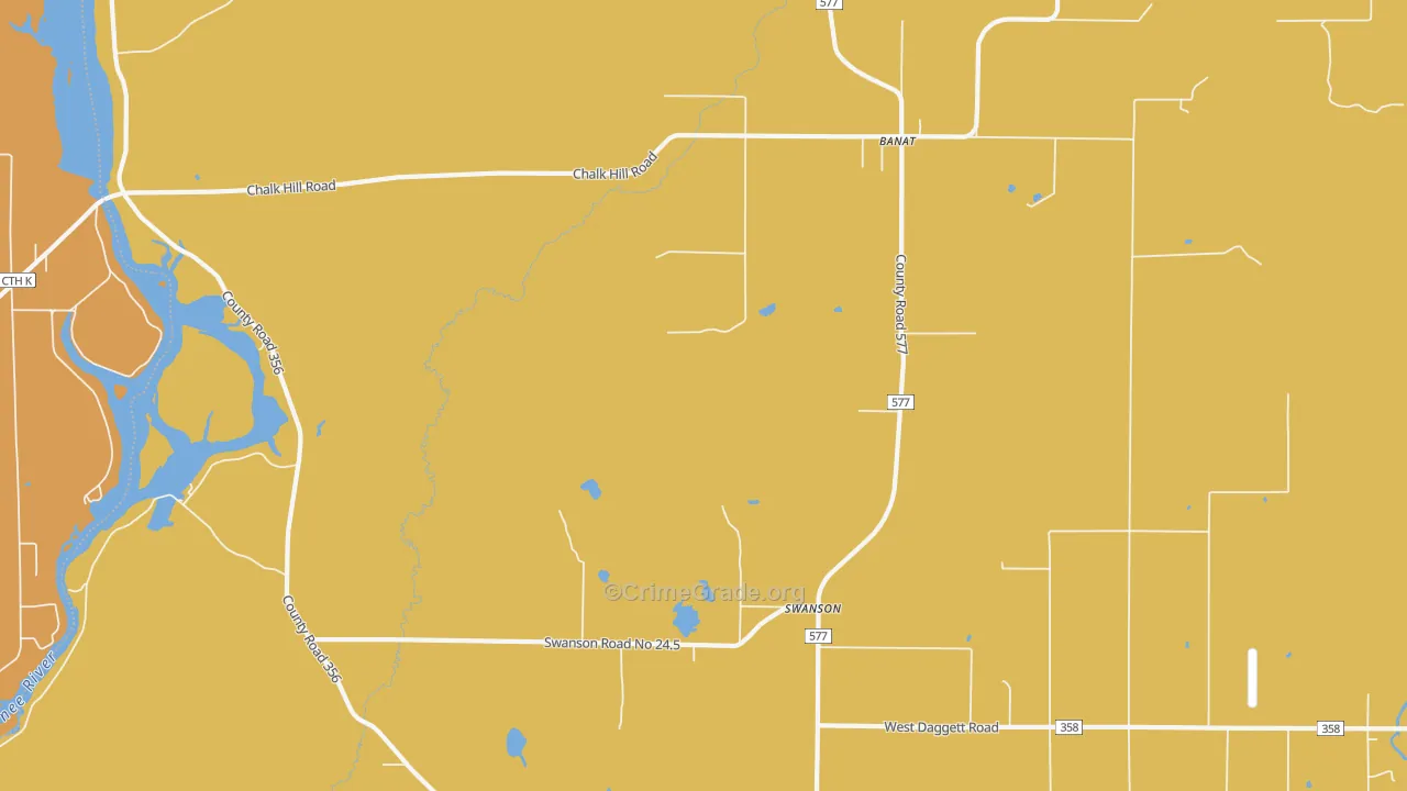 Banat, MI Map of Burglary Rates
