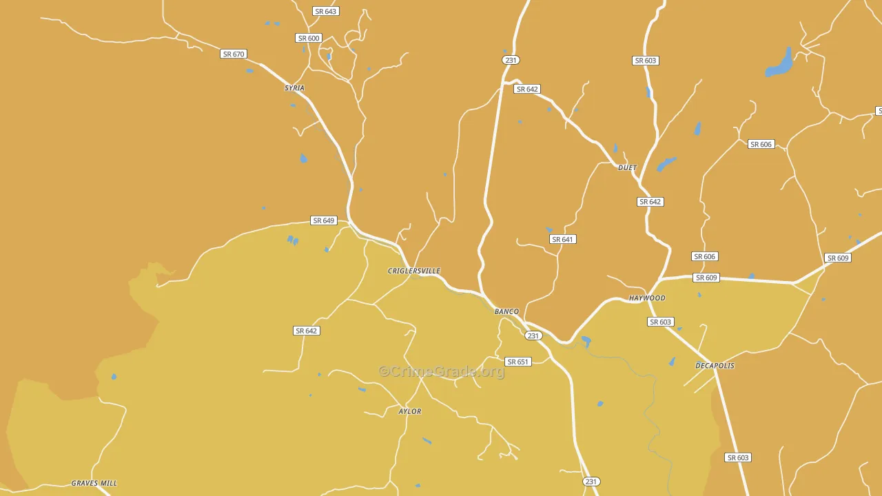 Banco, VA Map of Burglary Rates