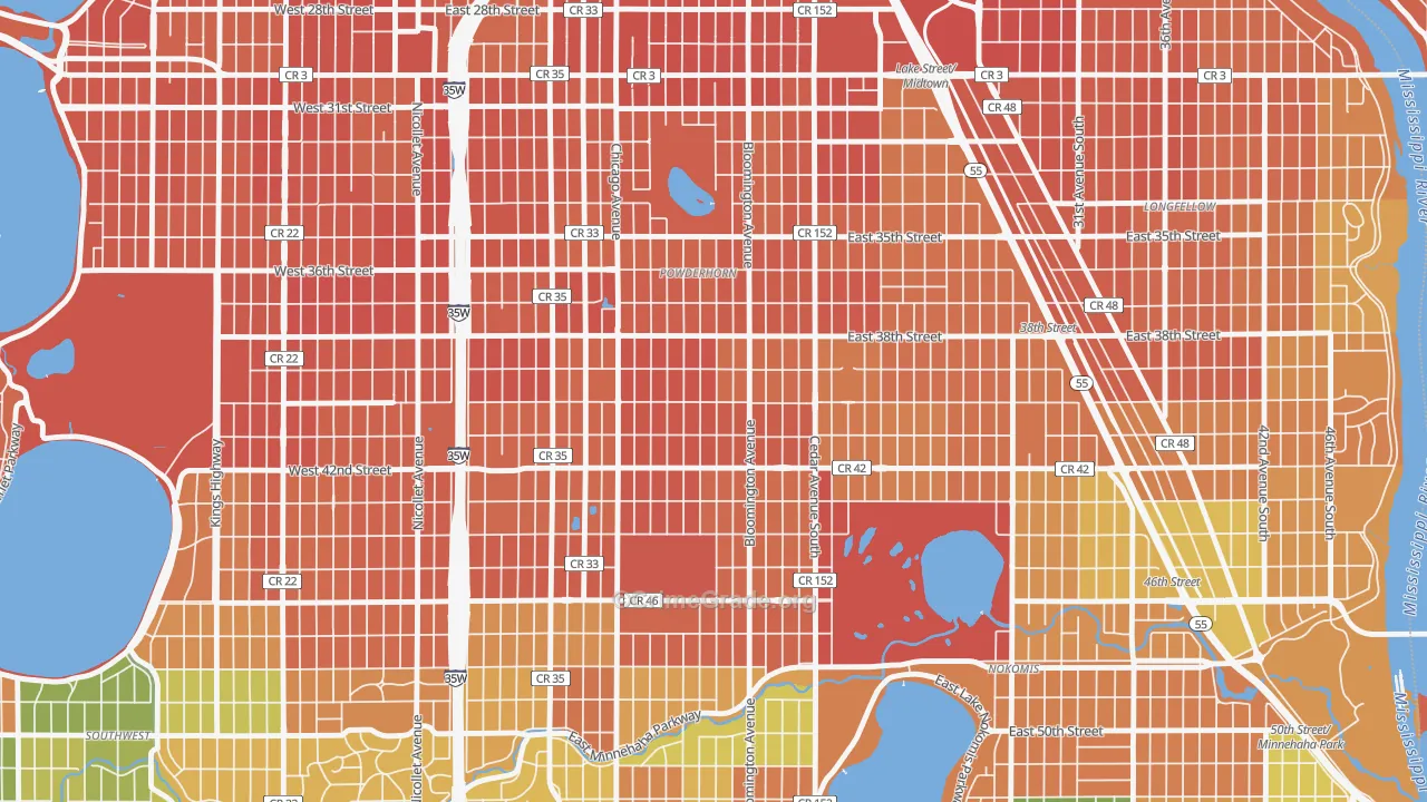 Bancroft, Minneapolis, MN Map of Burglary Rates