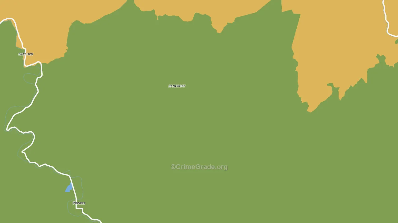 Bancroft, OR Map of Burglary Rates