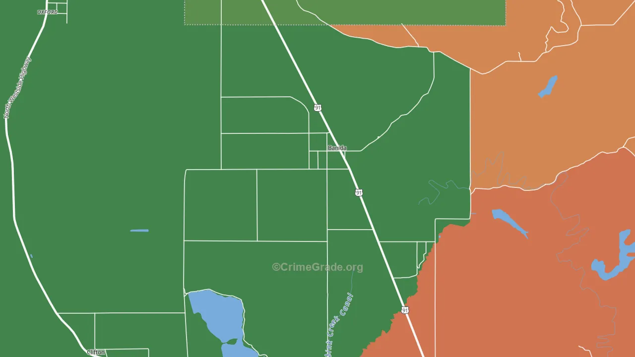 Banida, ID Map of Burglary Rates