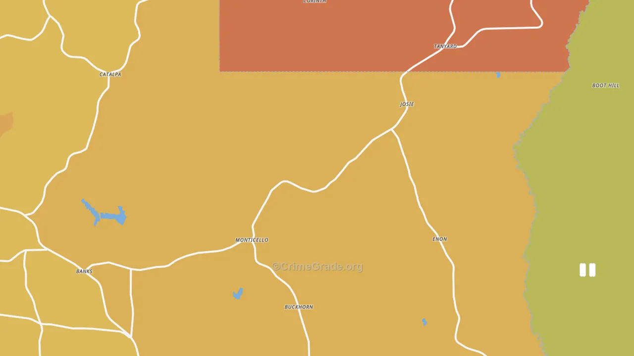 Banks, AL Map of Burglary Rates