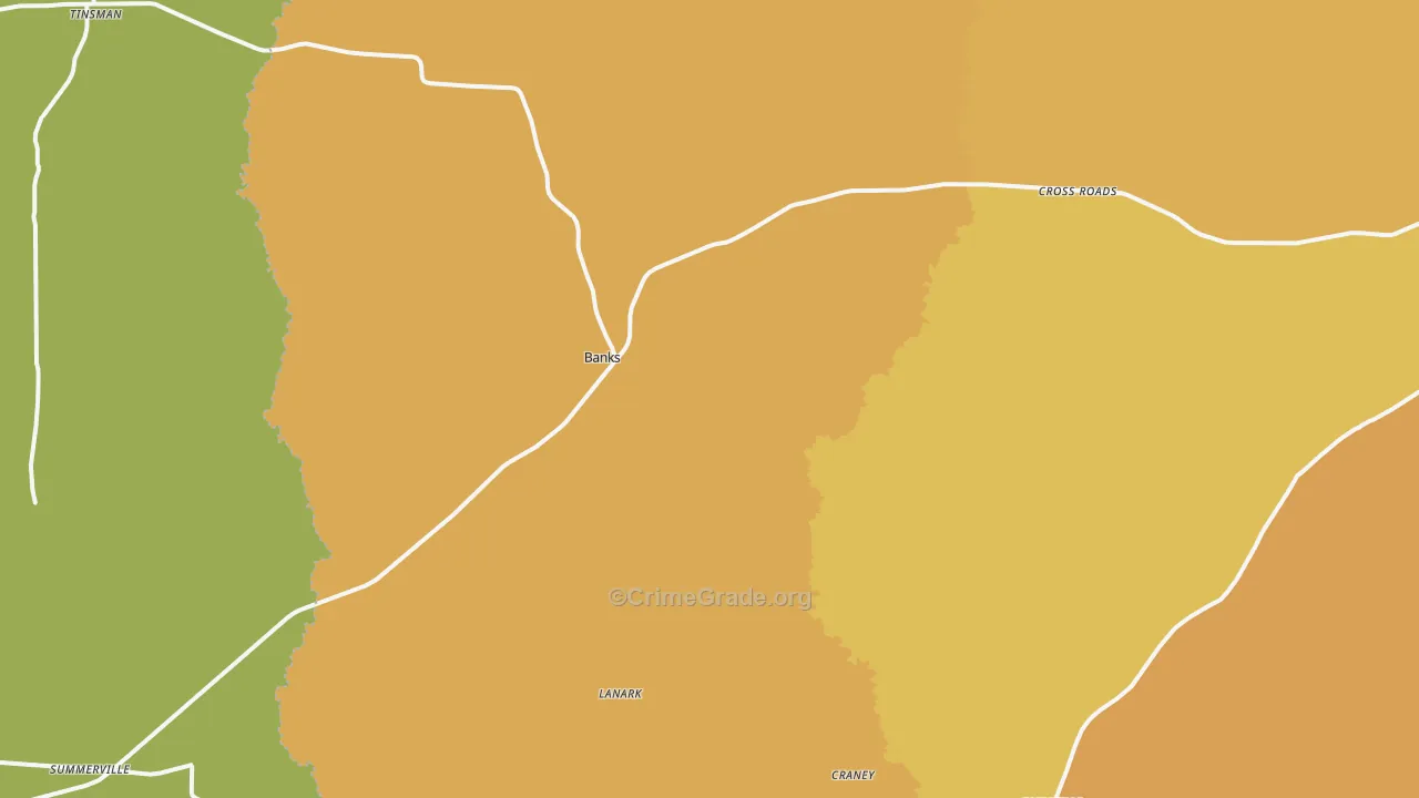 Banks, AR Map of Burglary Rates