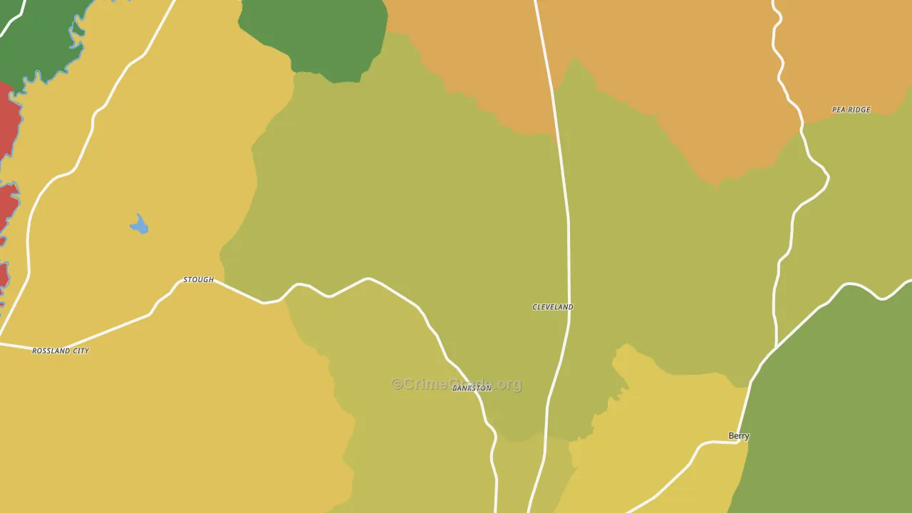 Bankston, AL Map of Burglary Rates