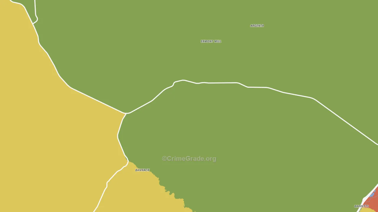 Bannack, MT Map of Burglary Rates