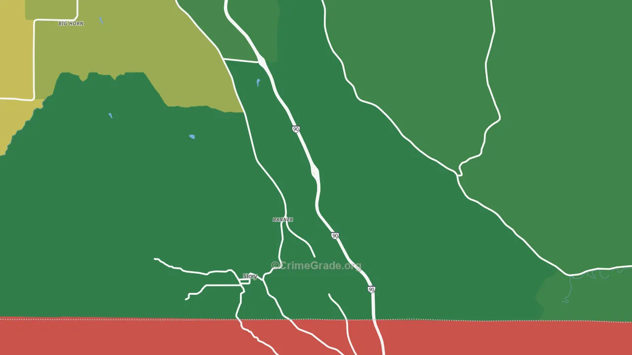 Banner, WY Map of Burglary Rates