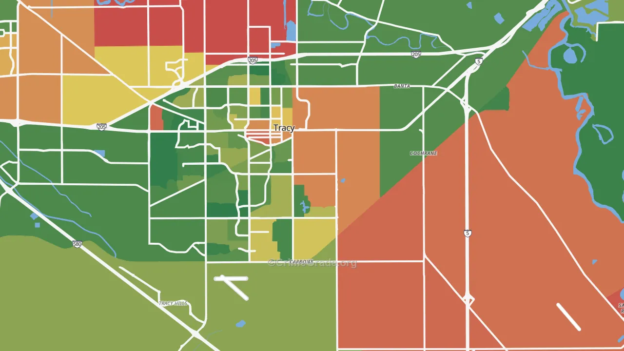Banta, CA Map of Burglary Rates