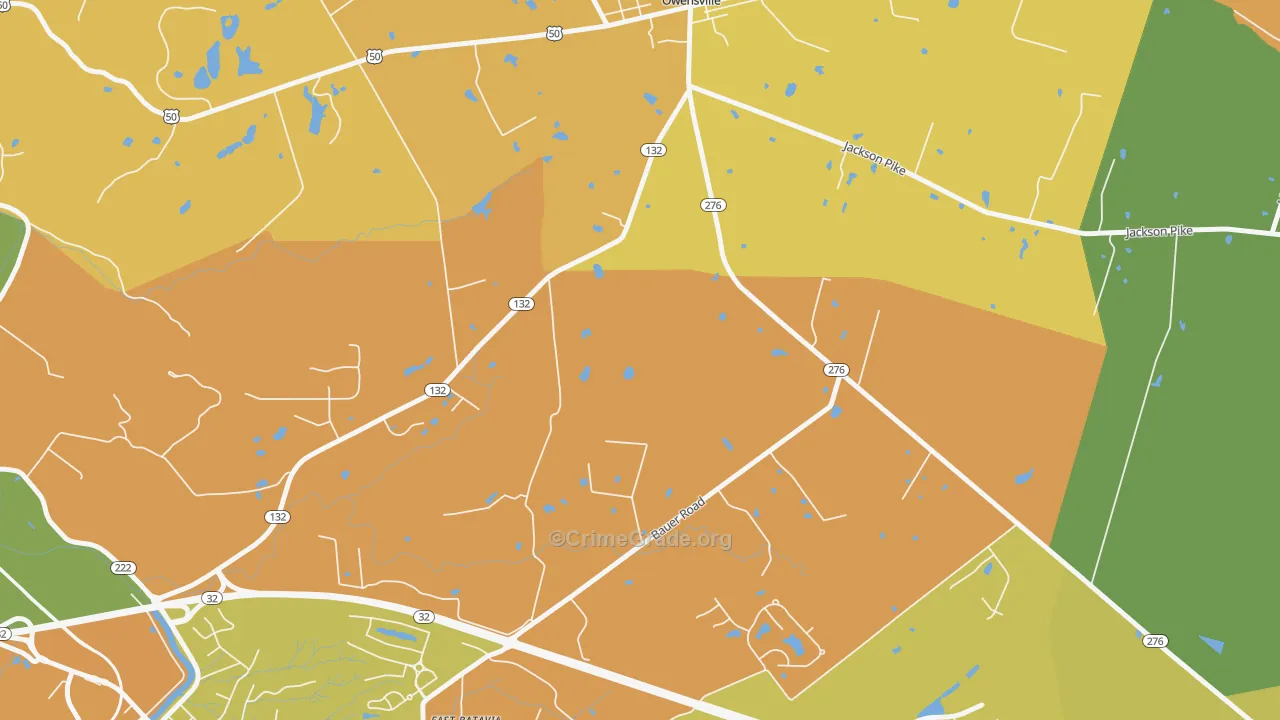 Bantam, OH Map of Burglary Rates