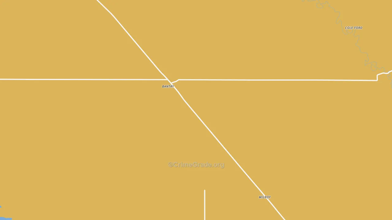 Bantry, ND Map of Burglary Rates