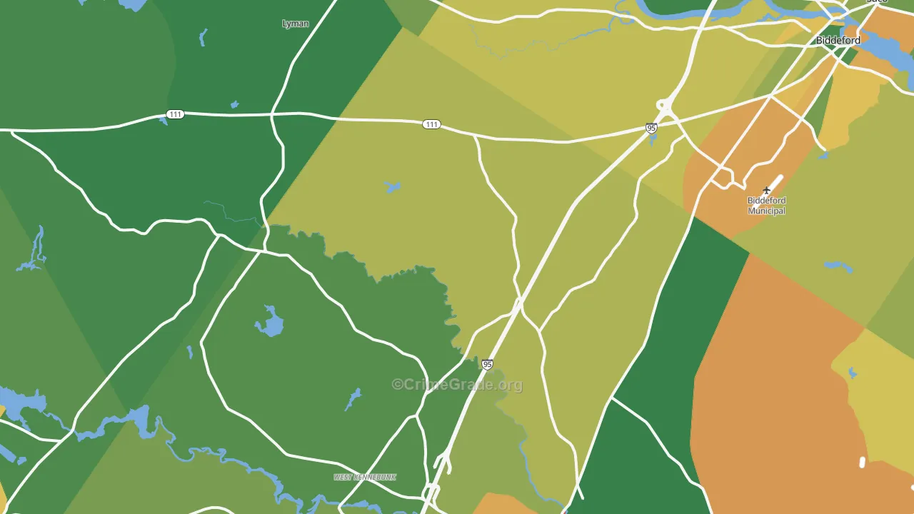 Bar Mills, ME Map of Burglary Rates
