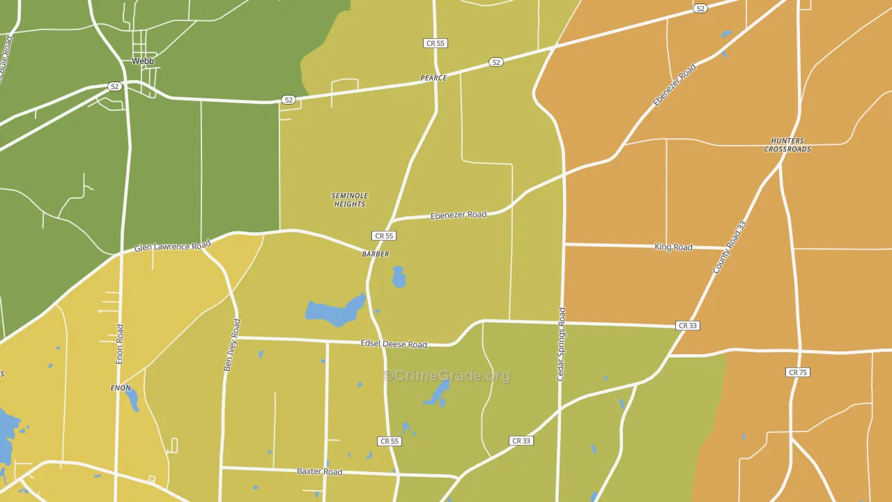 Barber, AL Map of Burglary Rates