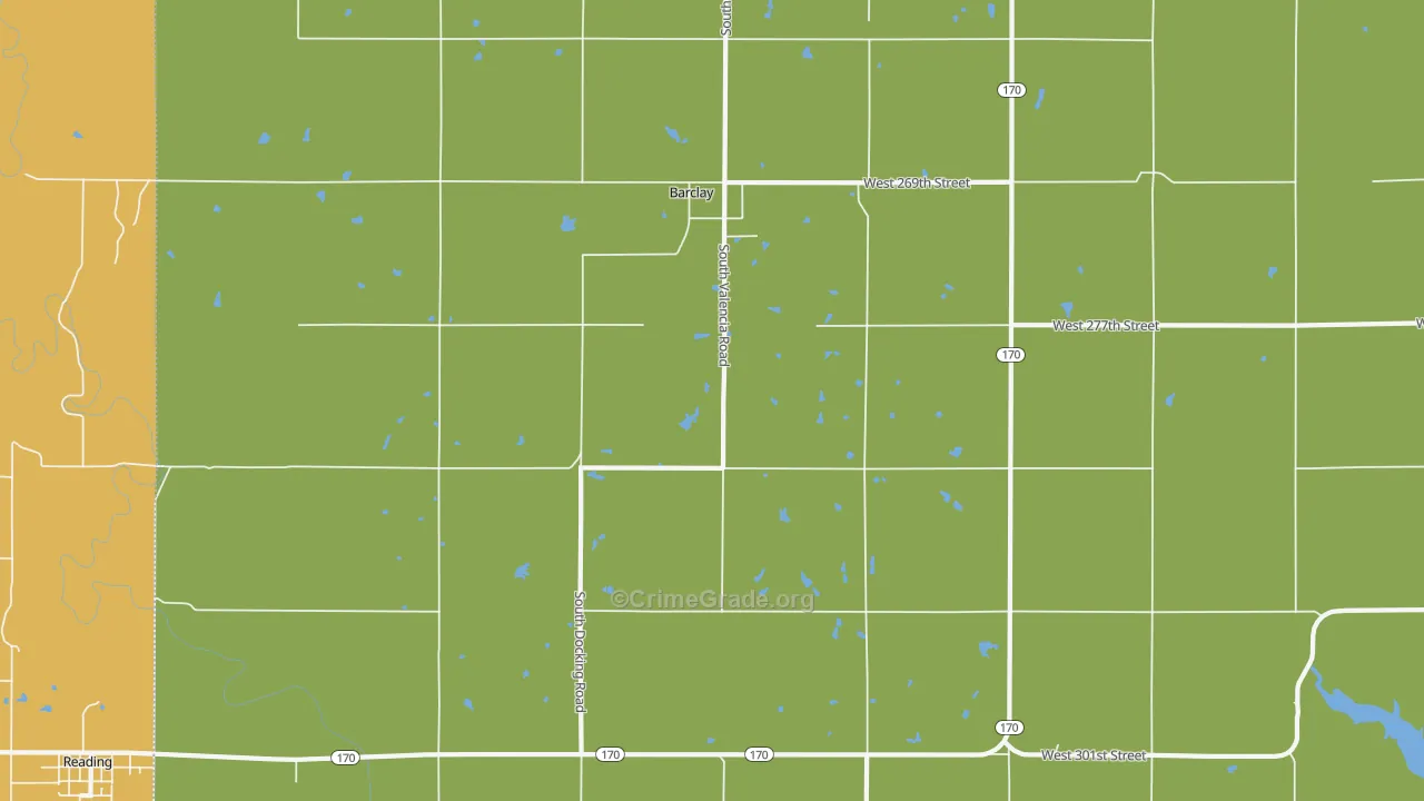 Barclay, KS Map of Burglary Rates