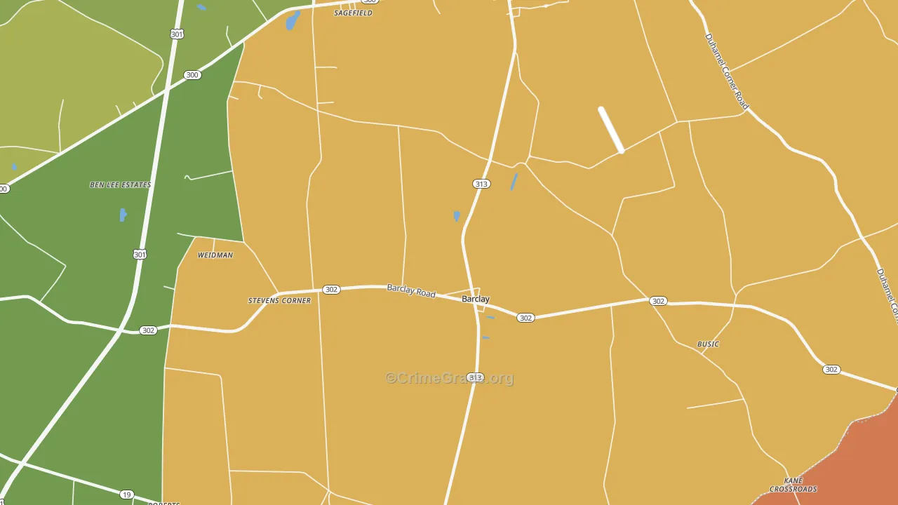 Barclay, MD Map of Burglary Rates
