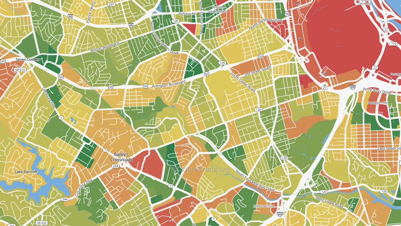 Barcroft, Arlington, VA Map of Burglary Rates