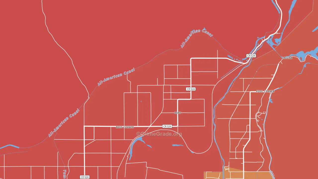 Bard, CA Map of Burglary Rates