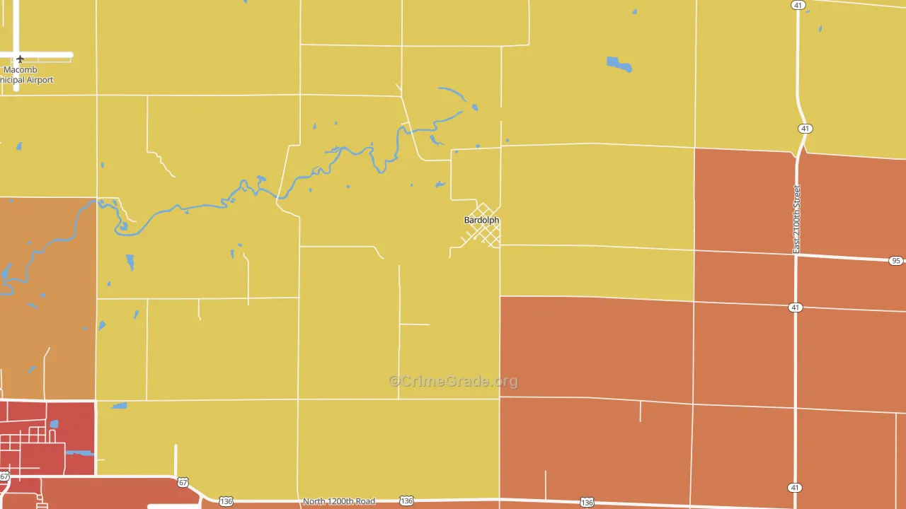Bardolph, IL Map of Burglary Rates