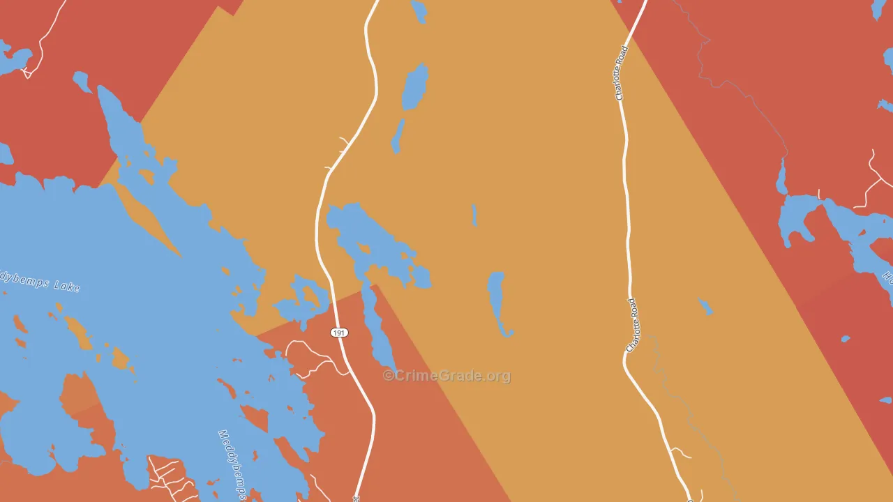 Baring, ME Map of Burglary Rates