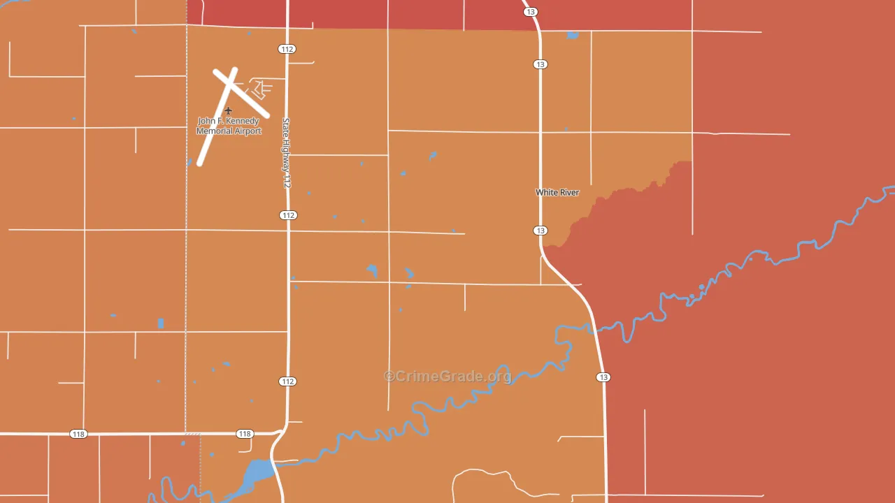 Barksdale, WI Map of Burglary Rates