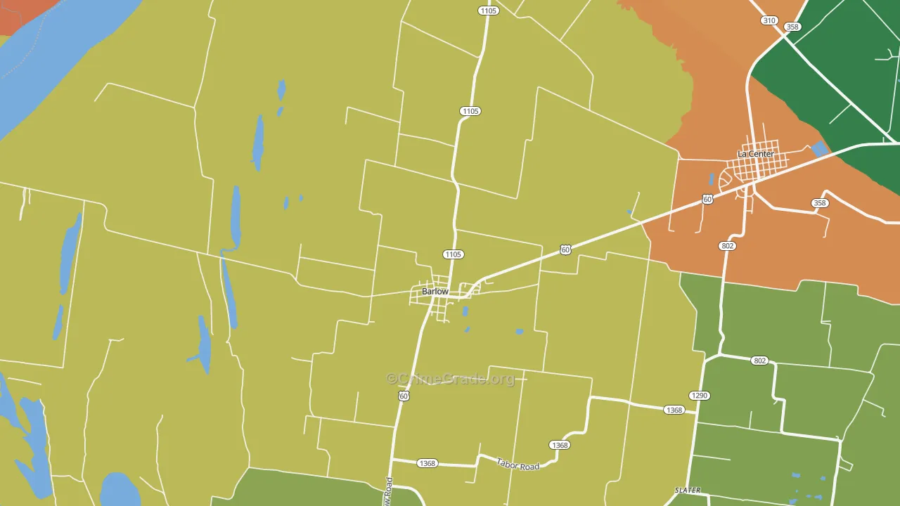 Barlow, KY Map of Burglary Rates