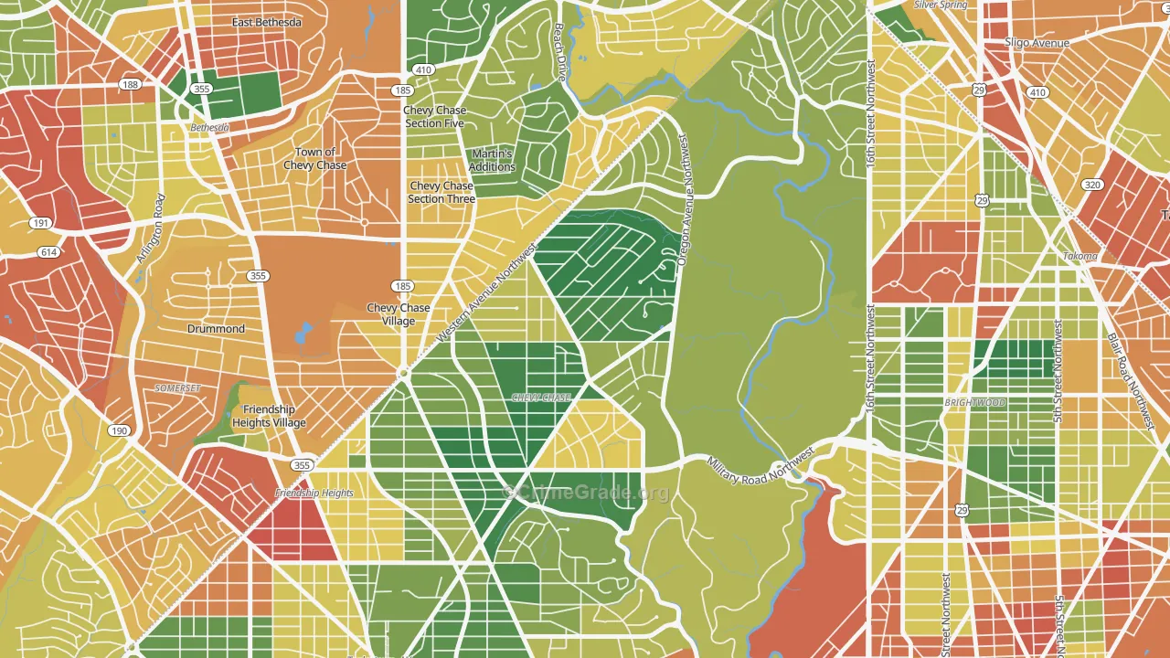 Barnaby Woods, Washington, DC Map of Burglary Rates