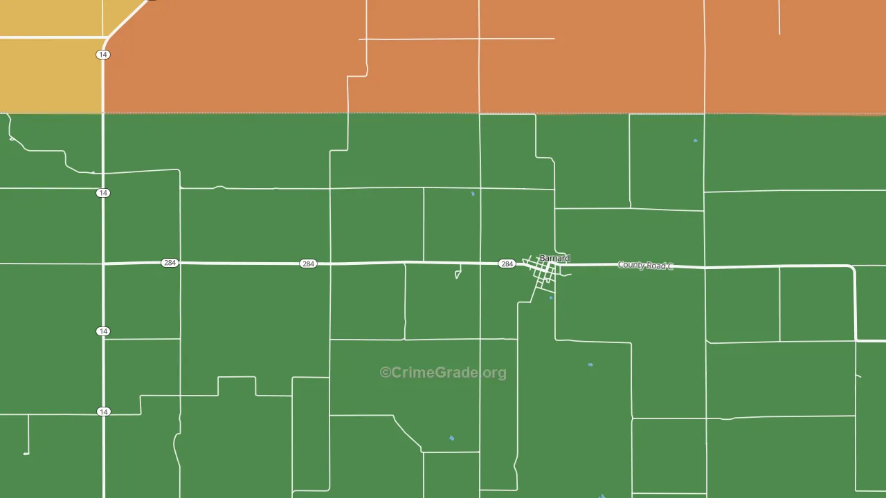 Barnard, KS Map of Burglary Rates