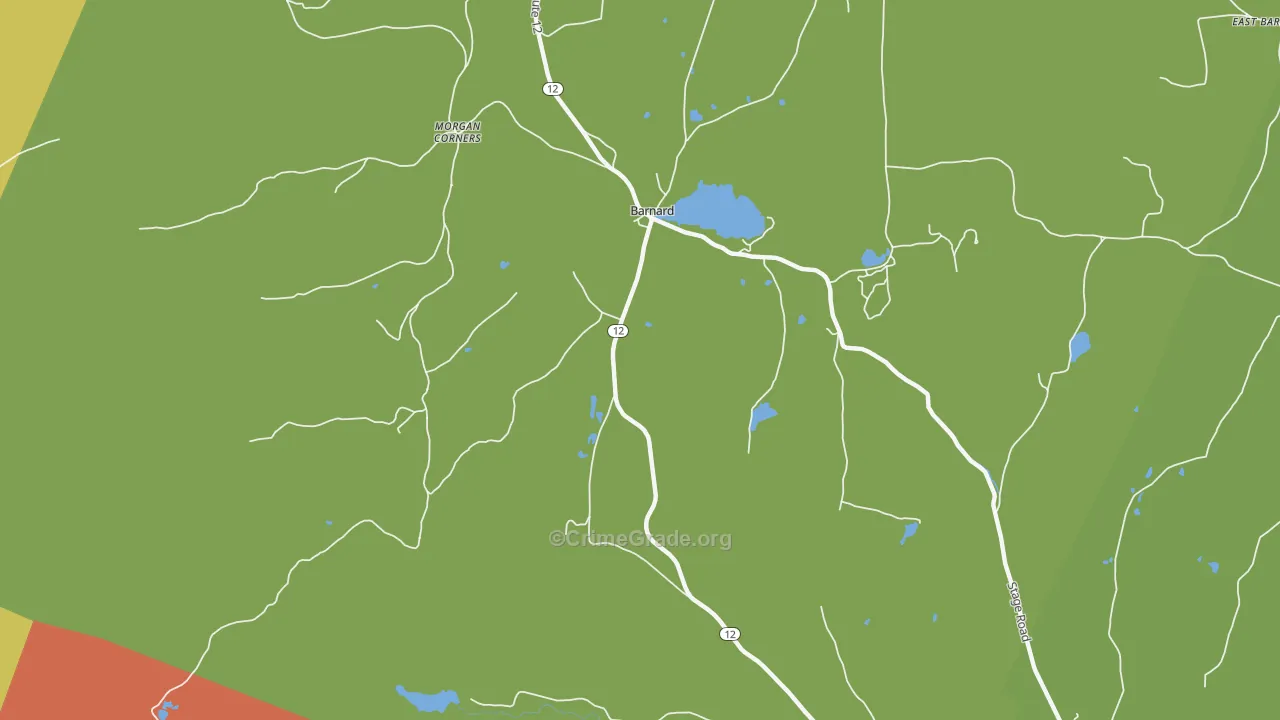 Barnard, VT Map of Burglary Rates