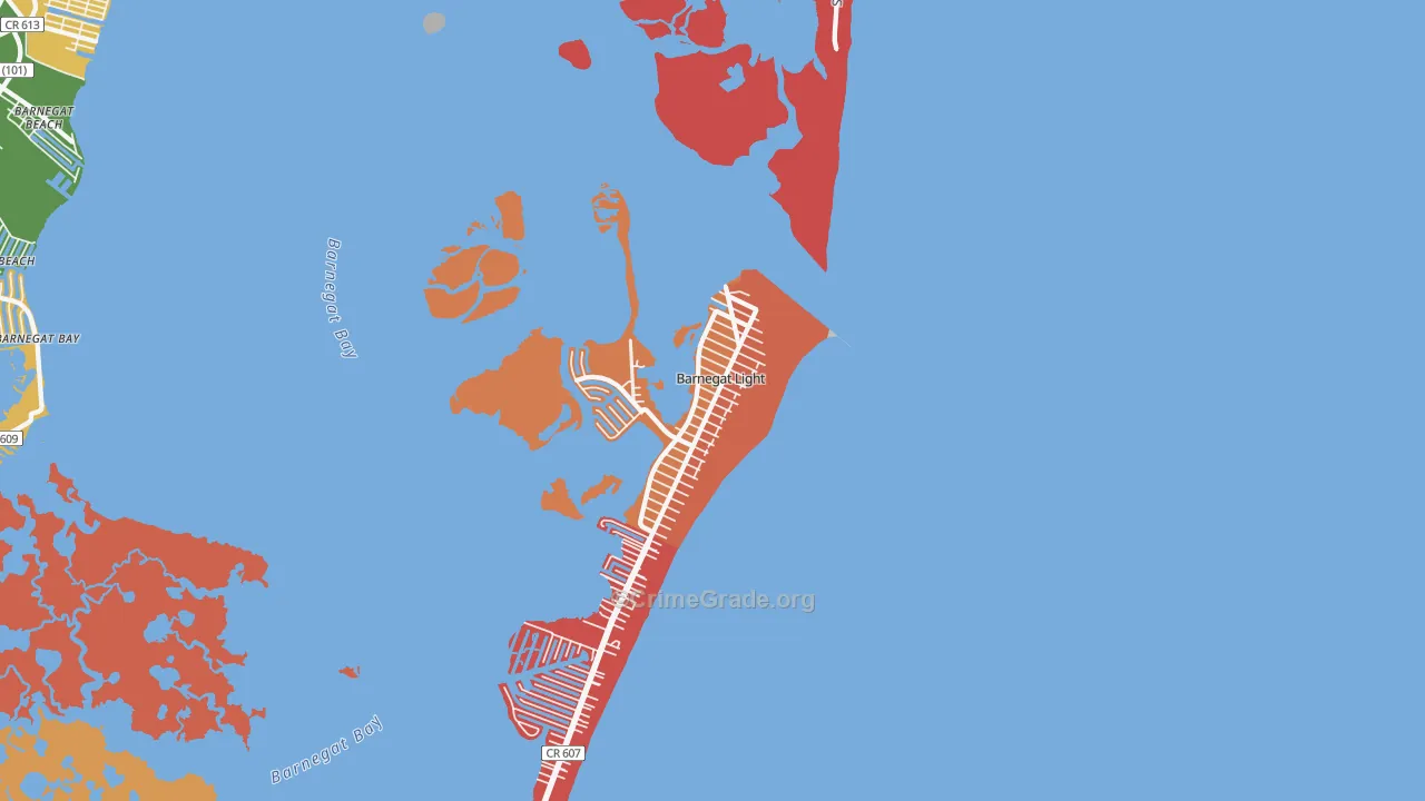 Barnegat Light, NJ Map of Burglary Rates