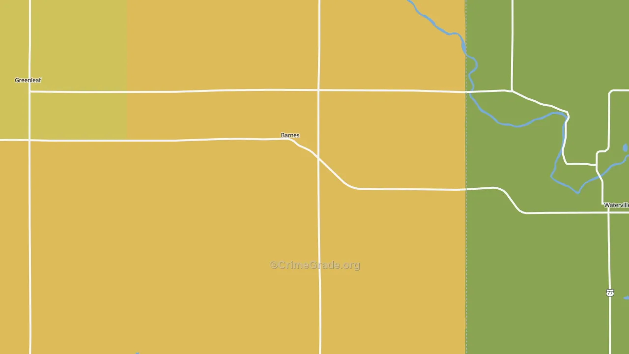 Barnes, KS Map of Burglary Rates