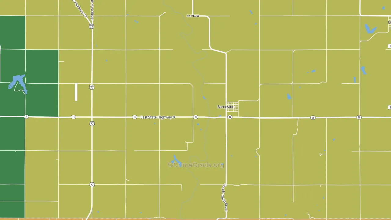 Barneston, NE Map of Burglary Rates