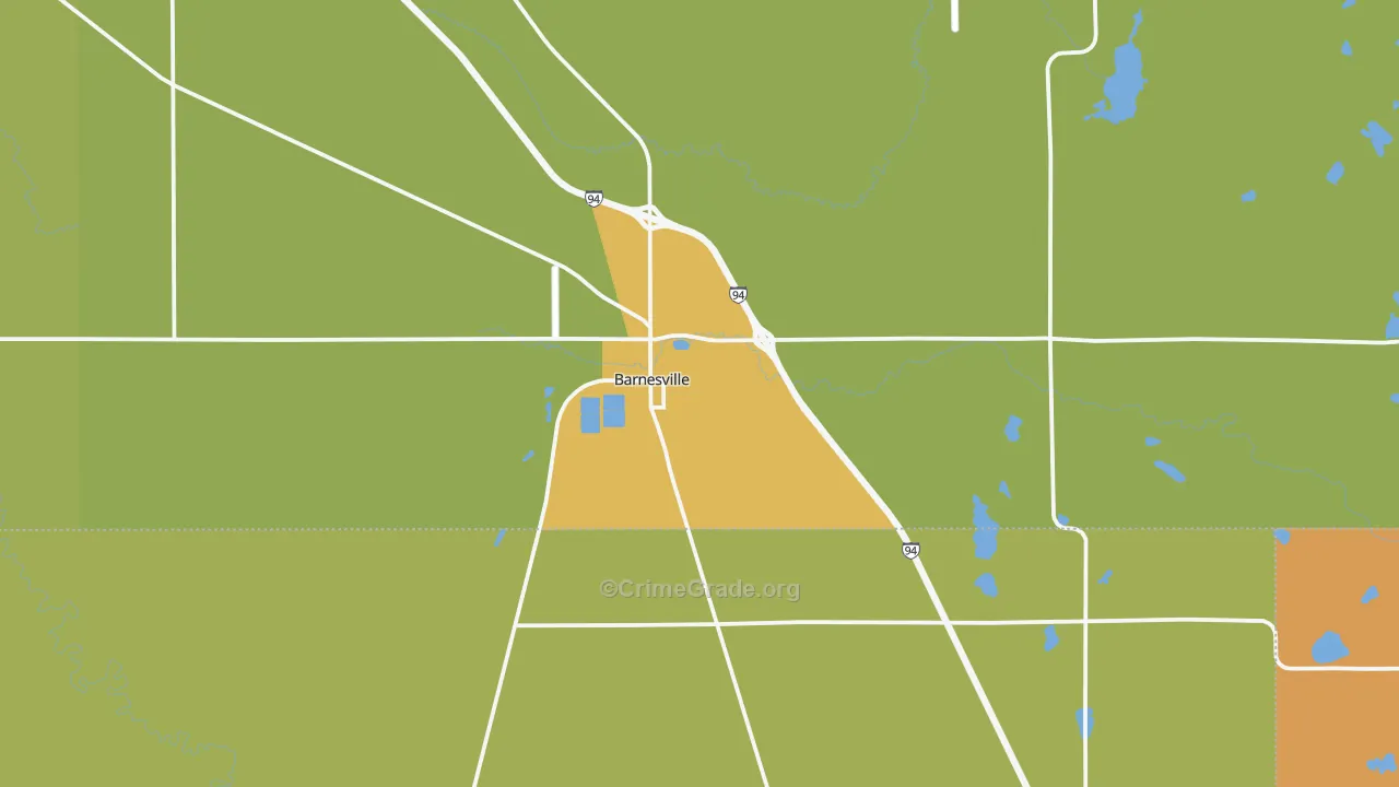Barnesville, MN Map of Burglary Rates