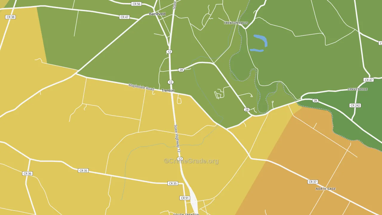 Barneveld, NY Map of Burglary Rates