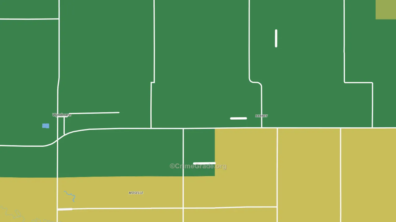 Barney, ND Map of Burglary Rates
