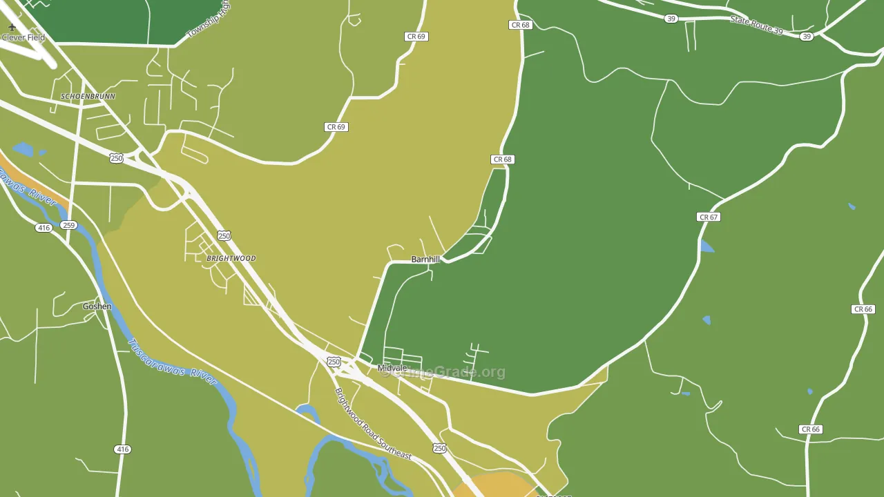 Barnhill, OH Map of Burglary Rates