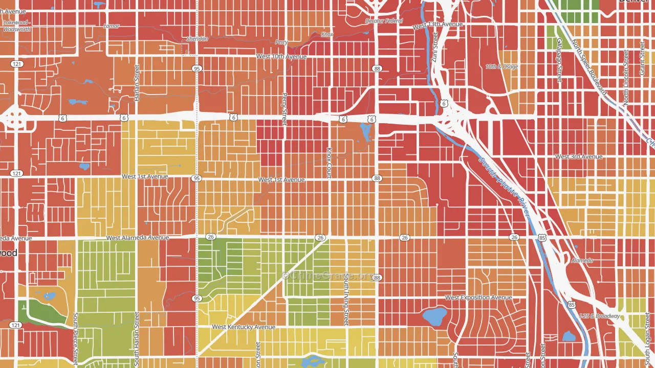 Barnum, Denver, CO Map of Burglary Rates
