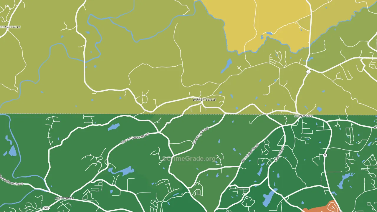 Barrettsville, GA Map of Burglary Rates