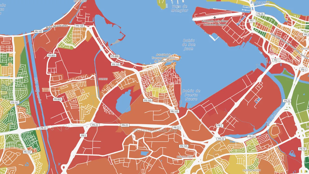 Barrio Amelia, Guaynabo, PR Map of Burglary Rates