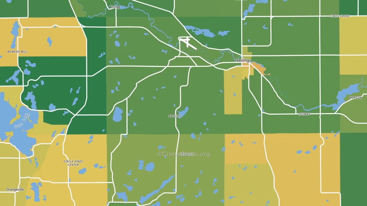 Barry County, MI Map of Burglary Rates