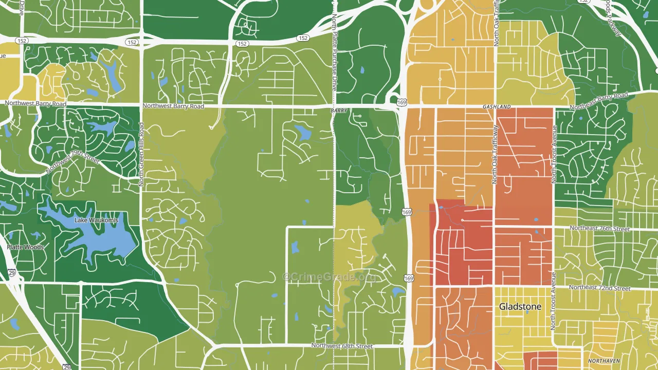 Barry Harbour, Kansas City, MO Map of Burglary Rates