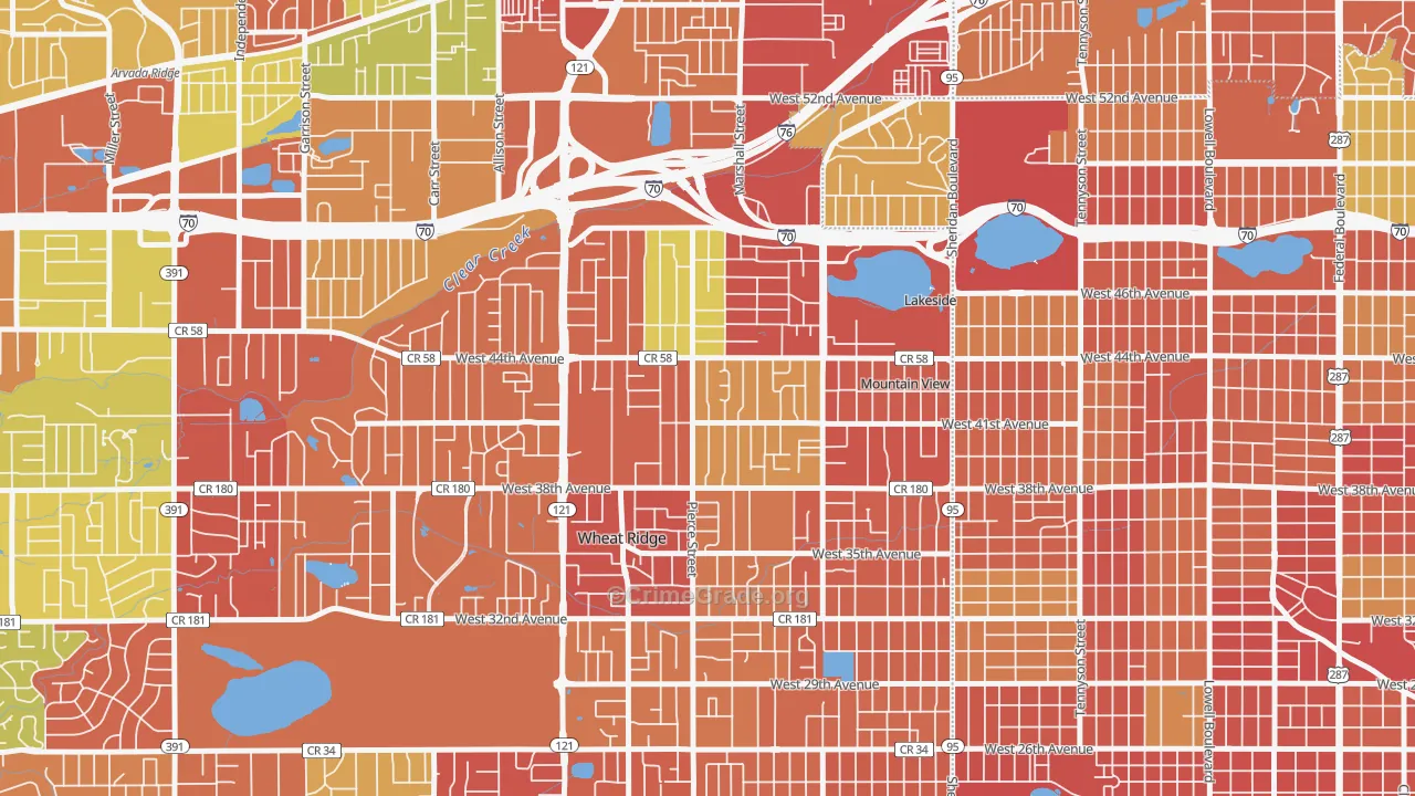 Barths, Wheat Ridge, CO Map of Burglary Rates