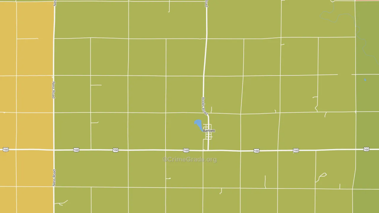 Bartlett, KS Map of Burglary Rates