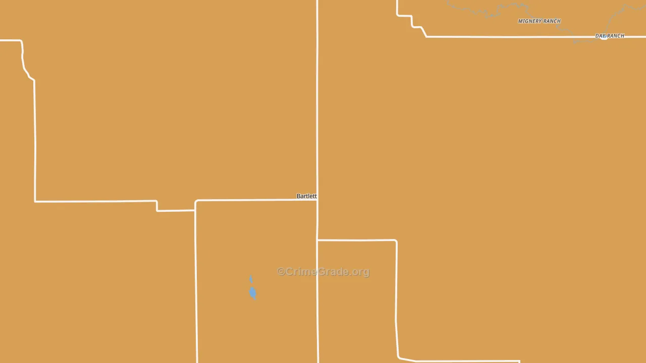 Bartlett, NE Map of Burglary Rates