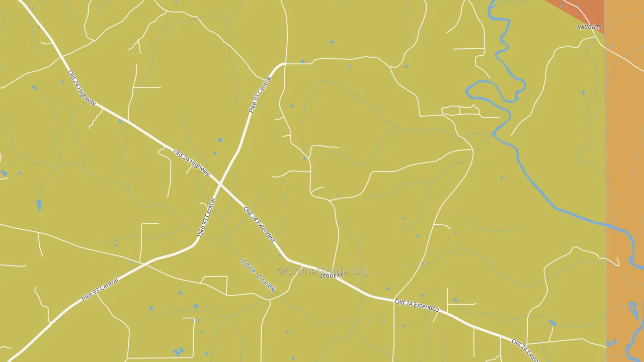 Barto, MS Map of Burglary Rates