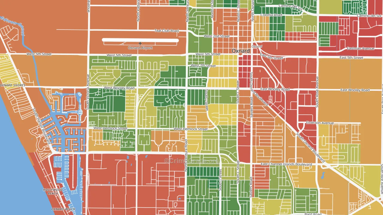 Bartolo Square North, Oxnard, CA Map of Burglary Rates