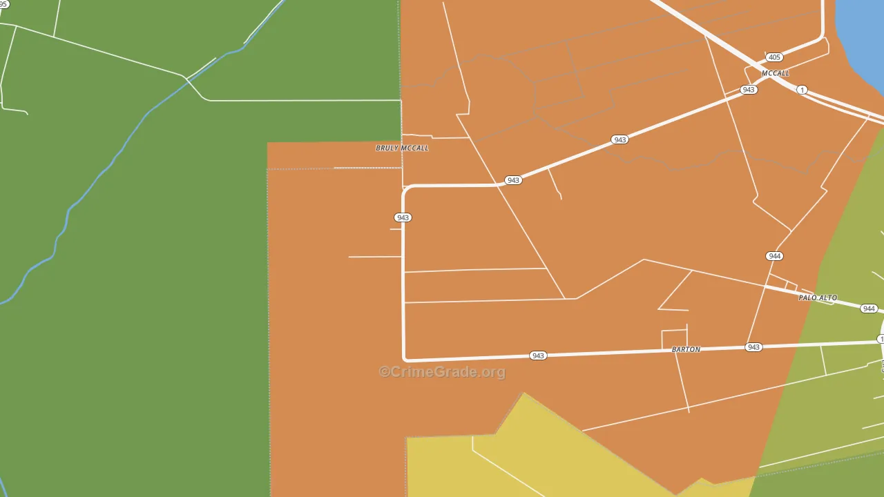 Barton, LA Map of Burglary Rates