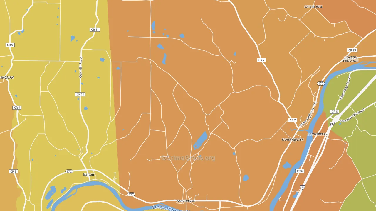Barton, NY Map of Burglary Rates